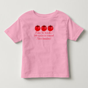 私はトマトを愛します! トドラーTシャツ
