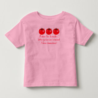 私はトマトを愛します! トドラーTシャツ