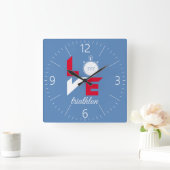 私はトライアスロンが大好きです スクエア壁時計 (ホーム)