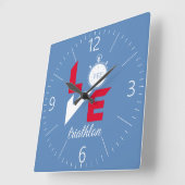 私はトライアスロンが大好きです スクエア壁時計 (傾斜)