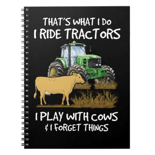 私はトラクター遊に乗って牛と一緒に忘れいる ノートブック (正面)