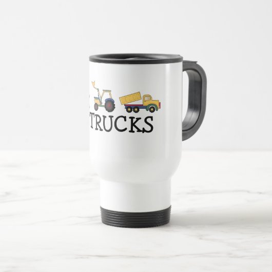 私はトラックのTシャツおよびギフトを愛します トラベルマグ (正面右)