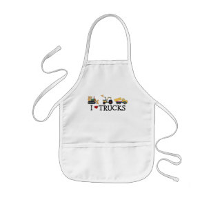 私はトラックのTシャツおよびギフトを愛します 子供用エプロン