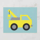 私はトラック、かわいい黄色の車が大好き子供へ ポストカード (正面)