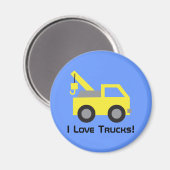 私はトラック、かわいい黄色の車が大好き子供へ マグネット (正面/裏面)