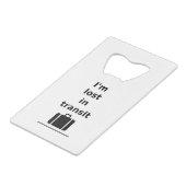 私はトランジット失った旅行スーツケースLight-モノトーンの クレジットカード栓抜き (正面アングル)