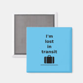 私はトランジット失った旅行スーツケースLight-モノトーンの マグネット (正面/裏面)