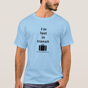 私はトランジット失った旅行スーツケースLight-モノトーンの Tシャツ