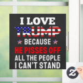 「私はトランプが大好きだ、なぜなら彼はすべての人を怒らせるからだ ウィンドウサイン (ホーム)