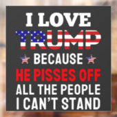 「私はトランプが大好きだ、なぜなら彼はすべての人を怒らせるからだ ウィンドウサイン (シート2)