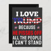 「私はトランプが大好きだ、なぜなら彼はすべての人を怒らせるからだ シーズンポストカード (正面/裏面)