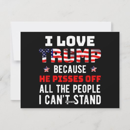 私はトランプが大好きだ。彼は私が知っている人々を怒らせるからだ シーズンカード (裏面)