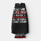 私はトランプが大好きだ。彼は私が知っている人々を怒らせるからだ ボトルクーラー (裏面)