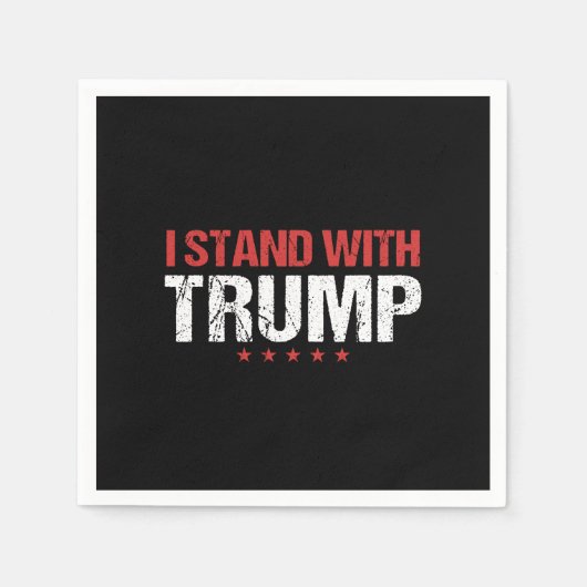私はトランプと共に立つ スタンダードカクテルナプキン (正面)