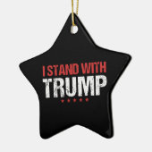 私はトランプと共に立つ セラミックオーナメント (左)