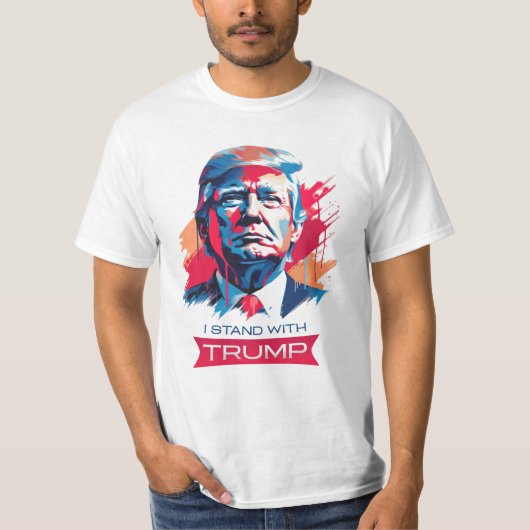 私はトランプと共に立つ Tシャツ (正面)