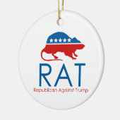 私はトランプに対する共和党である セラミックオーナメント (左)