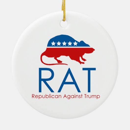 私はトランプに対する共和党である セラミックオーナメント (裏面)