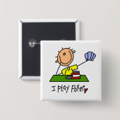 私はトランプのポーカーのTシャツおよびギフトを遊びます 缶バッジ (正面&裏面)