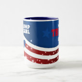 私はトランプの女の子アメリカ国旗だ マグカップ (中央)