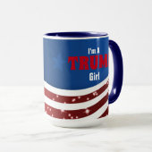 私はトランプの女の子アメリカ国旗だ マグカップ (正面右)