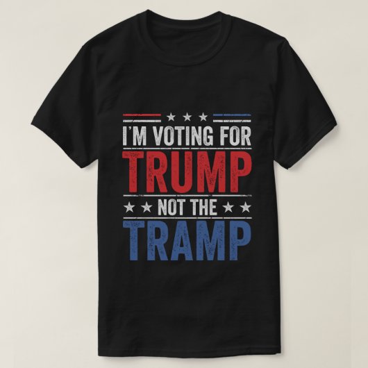 私はトランプの投票を行っているNot Tramp 2024 I'm V Tシャツ (デザイン正面)