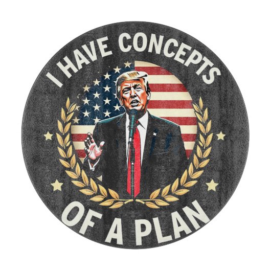私はトランプの討論会の計画の概念を持っている カッティングボード (正面)