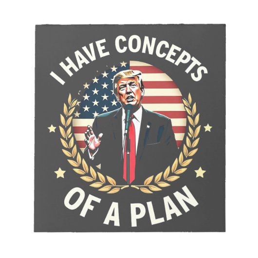私はトランプの討論会の計画の概念を持っている ノートパッド (正面)
