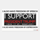 私はトランプ大統領ステッカーを支持する 長方形シール (正面)