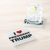 私はトランプ大統領ハートを愛する ガラスコースター (アングル)