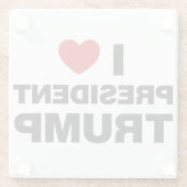 私はトランプ大統領ハートを愛する ガラスコースター (裏面)