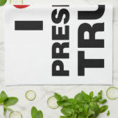 私はトランプ大統領ハートを愛する キッチンタオル (折り畳み)