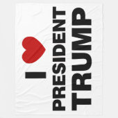 私はトランプ大統領ハートを愛する フリースブランケット (正面)