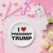 私はトランプ大統領ハートを愛する ペーパープレート (パーティー)
