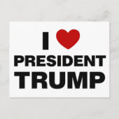 私はトランプ大統領ハートを愛する ポストカード (正面)