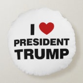 私はトランプ大統領ハートを愛する ラウンドクッション (裏面)