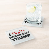 私はトランプ大統領ハート ガラスコースター (アングル)