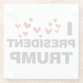 私はトランプ大統領ハート ガラスコースター (裏面)