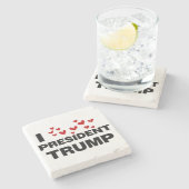 私はトランプ大統領ハート ストーンコースター (横)
