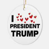 私はトランプ大統領ハート セラミックオーナメント (左)