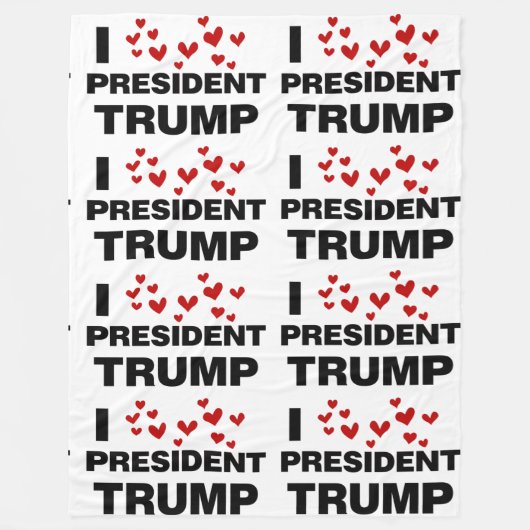 私はトランプ大統領ハート フリースブランケット (正面)