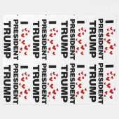 私はトランプ大統領ハート フリースブランケット (正面(横))