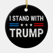 私はトランプ米州旗を掲げる セラミックオーナメント (正面)