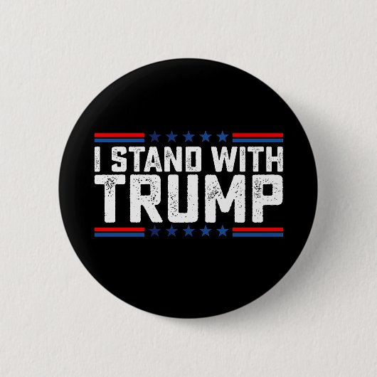 私はトランプ選挙大統領のヴィンテージに立つ 缶バッジ (正面)