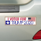 私はトランプ2020に投票した バンパーステッカー (車上)