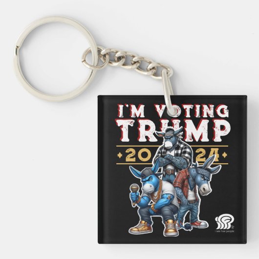 私はトランプ2024に投票している キーホルダー (正面)