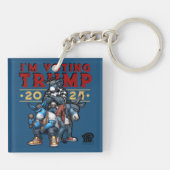 私はトランプ2024に投票している キーホルダー (裏面)