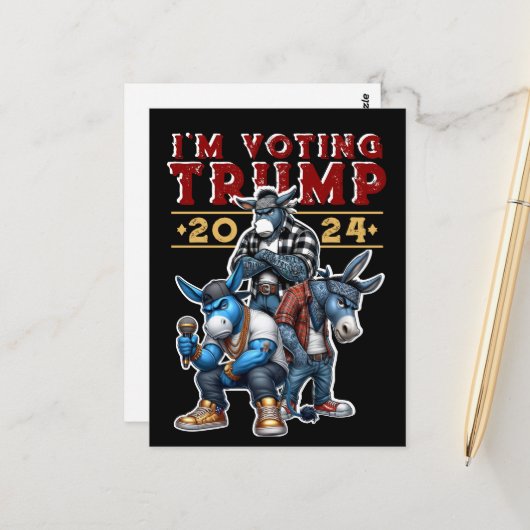 私はトランプ2024に投票している ポストカード (正面/裏面インサイチュ)