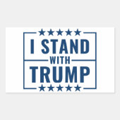 私はトランプ2024のサインで立つ 長方形シール (正面)