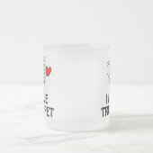 私はトランペットの棒の姿音楽ギフトを愛します フロストグラスマグカップ (中央)